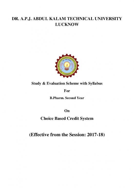 picture1_Bpharm Ii Year Study & Evaluation Scheme With Syllabus (effective From 2017 18)