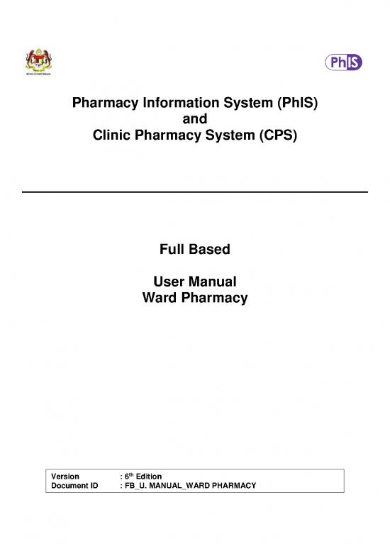 picture_Fb  Manual Ward Pharmacy 6th E