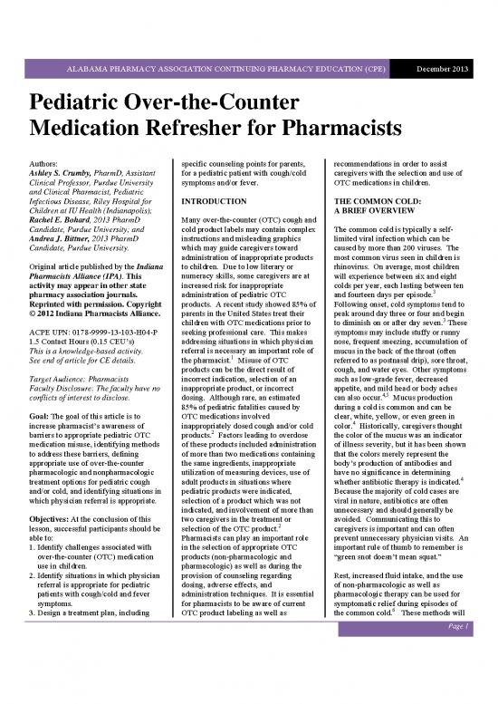 picture1_Otc Guide For Pharmacists Pdf 153711 | Pediatric Otc Article