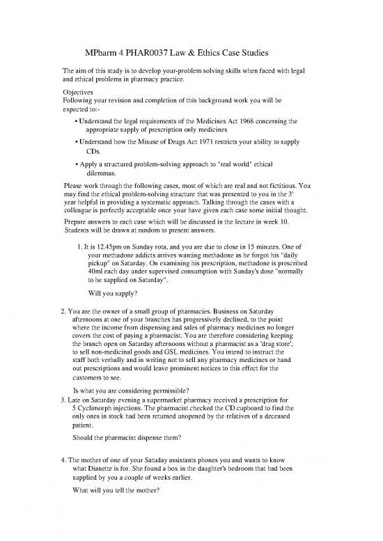 picture1_Pharmacy Case Studies With Answers Pdf 154283 | Phar0037 Case Studs