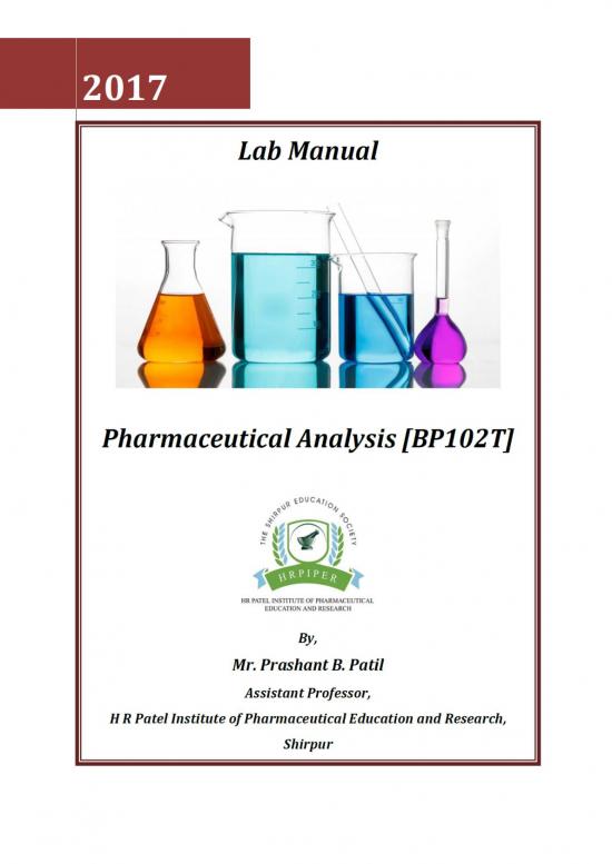 picture1_Experiment Pdf 154729 | Pharmaceutical Analysis I