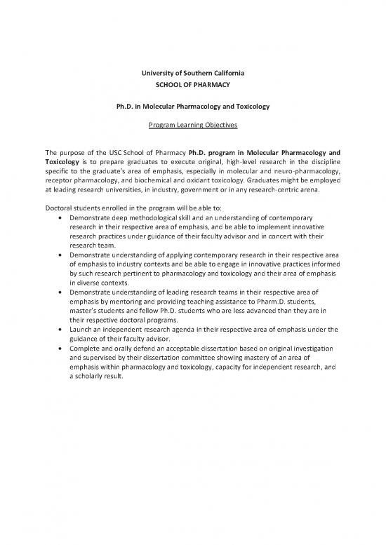 picture1_Program Learning Objectives Molecular Pharmacology Toxicology