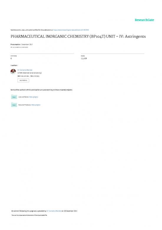 picture1_Pharmaceutical Chemistry Pdf 153419 | Unit Iv Astringents