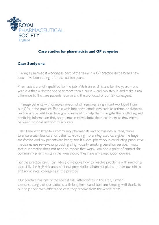 picture1_Case Study Pdf 155158 | Working In A Gp Practice   Case Studies