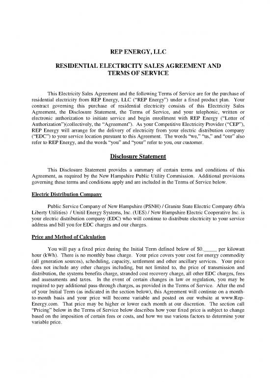 picture_Agreement Contract Sample 157436 | 13 237 2013 10 28 Rep Residential Electricity Sales Agreement And Terms Of Servicpdf