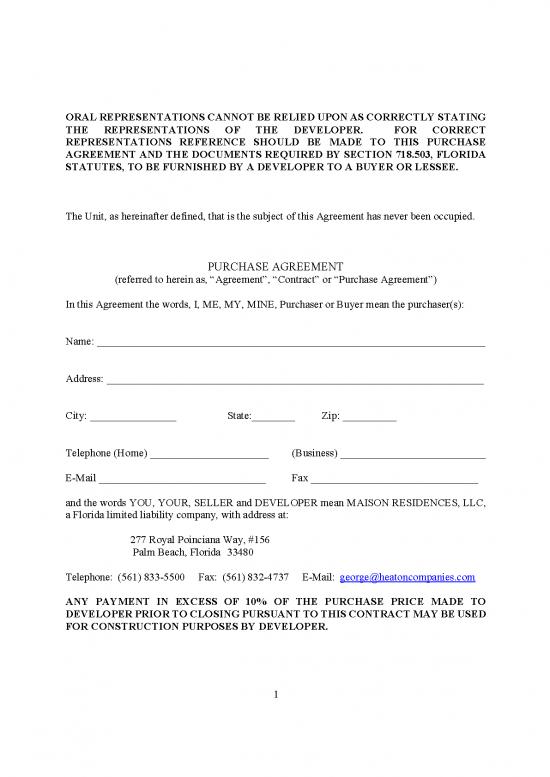 picture1_Agreement Contract Sample 157152 | 35 Maison Residences Purchase Agreement 5 16 17