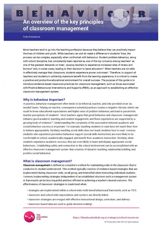 picture Positive Behaviour For Learning Pdf 156585 | An Overview Of The Key Principles Of Classroom Management