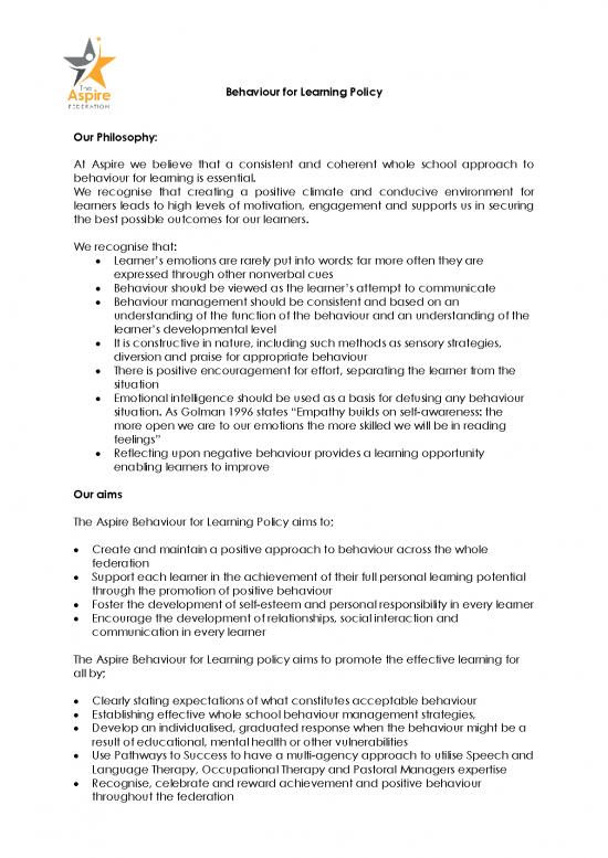 picture Positive Behaviour For Learning Pdf 156456 | Behaviour For Learning Policy
