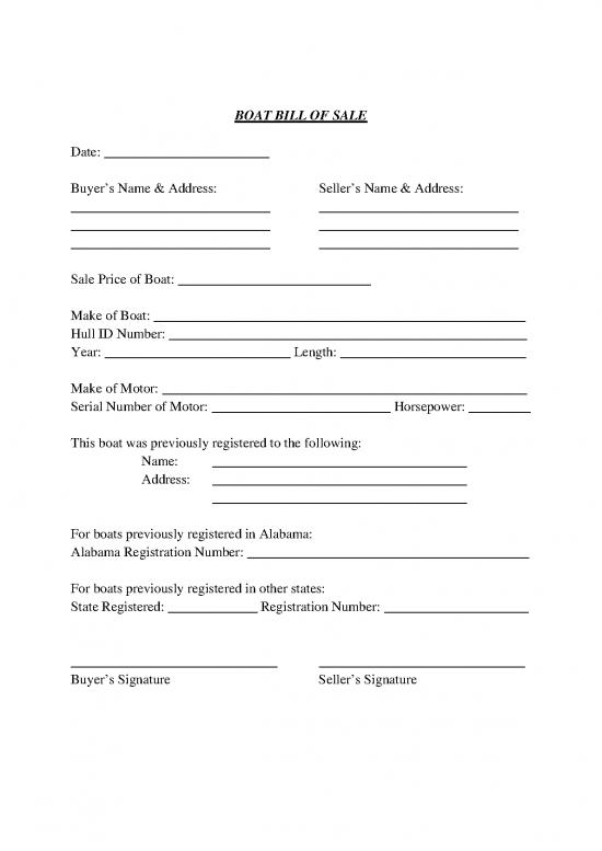 picture Bill Of Sale For Boat 157134 | Boat Bill Of Sale