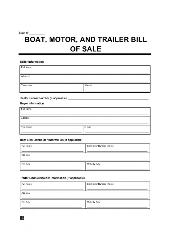 picture Bill Of Sale For Boat 157147 | Boat Motor And Trailer Bill Of Sale