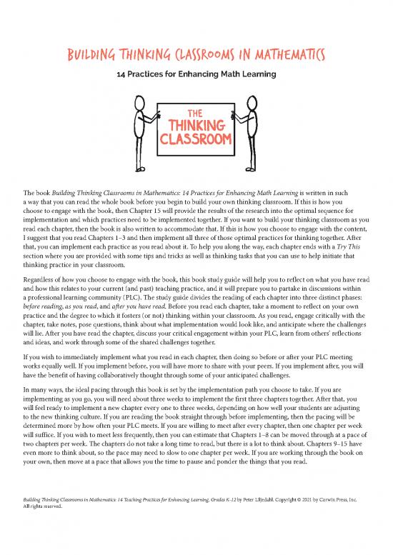 picture Classroom Pdf 156864 | Book Study Guide