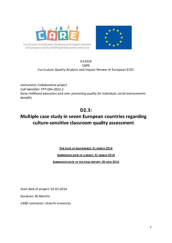 picture Classroom Case Study Examples Pdf 156934 | Care Wp2 D2 3 Multiple Case Study Final Report