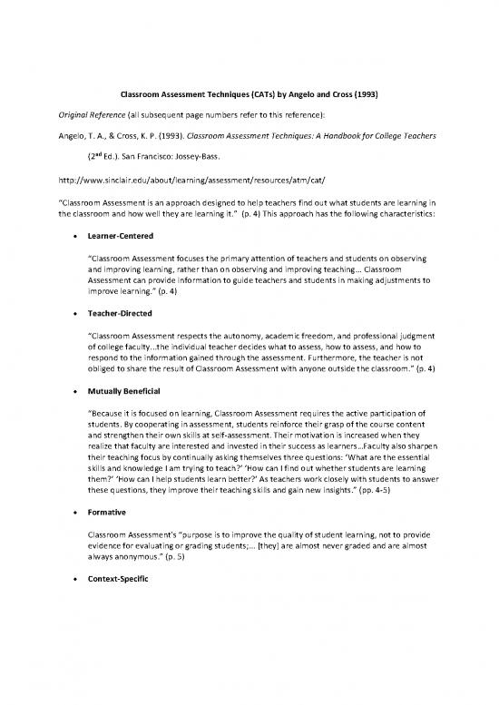 picture Classroom Pdf 156595 | Classroomassessmenttechniquesprimerandwebsite