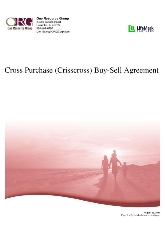picture1_Agreement Contract Sample 157425 | Cross Purchase Buy Sell