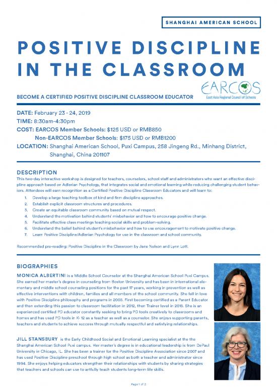 picture Classroom Pdf 156547 | Earcospositivediciplineworkshopflyerfinal