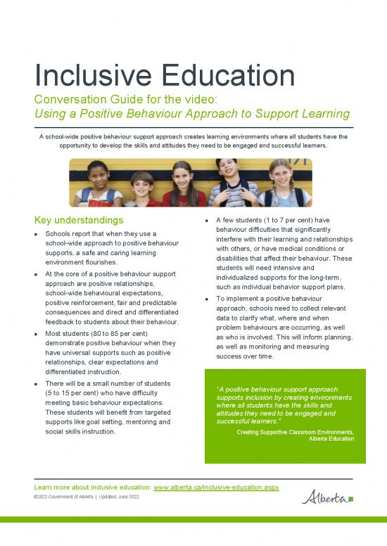 picture_Positive Behaviour For Learning Pdf 156614 | Edc Video Discussion Guide 7 Positive Behaviour