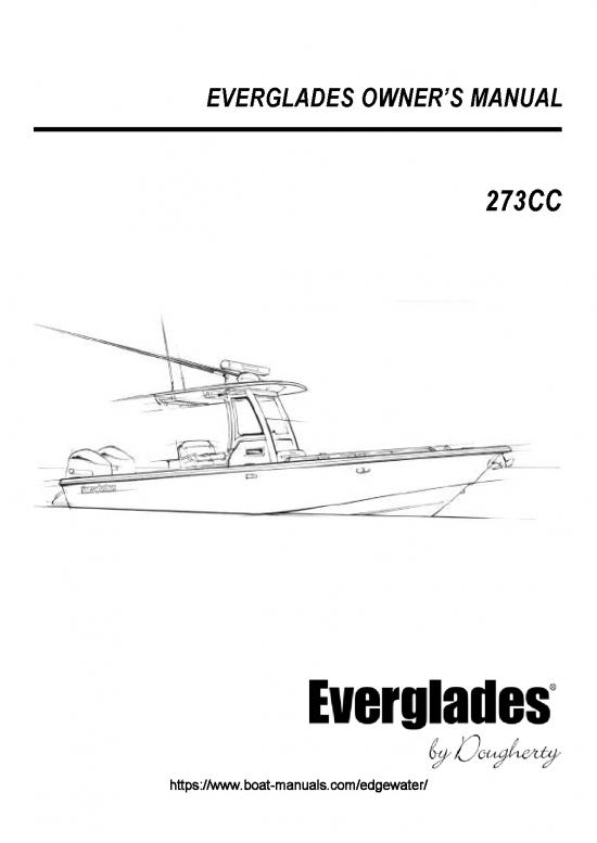 picture Everglades Boat 273cc Owner's Manual