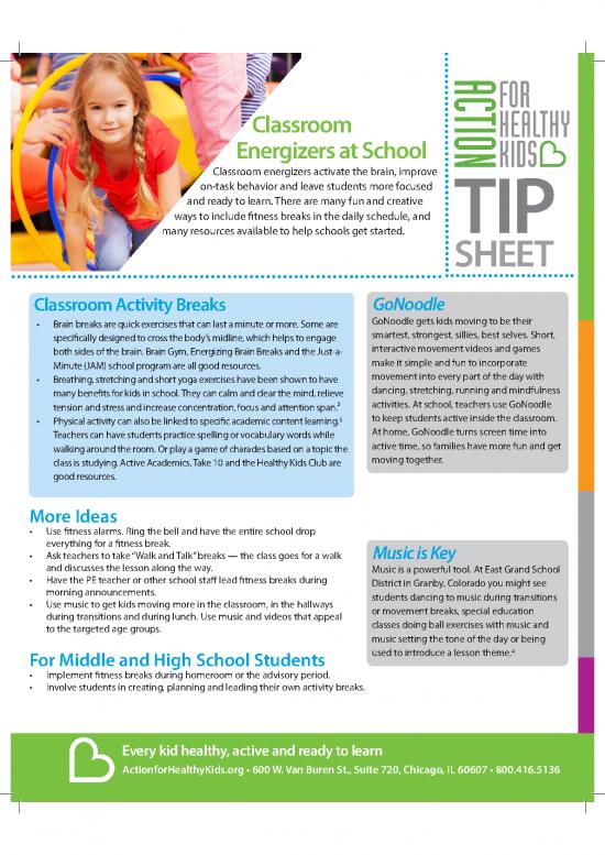 picture_Classroom Energizers Pdf 157063 | Fitness Breaks