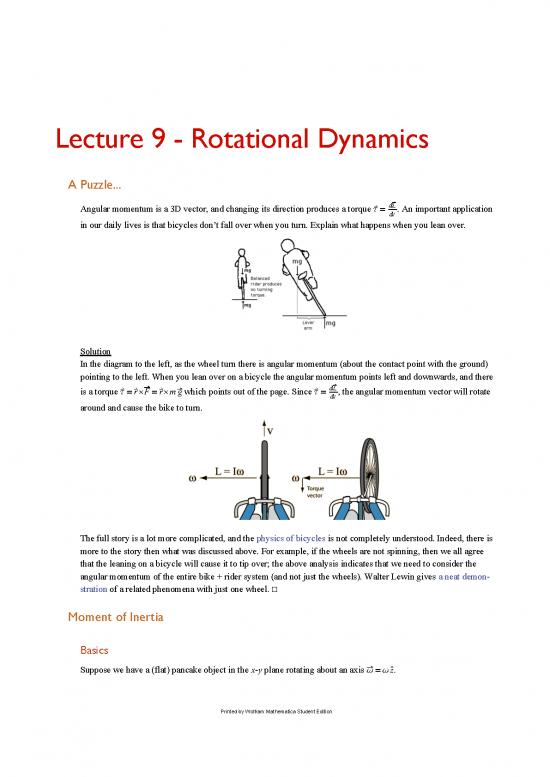 picture Rotational Dynamics Pdf 158217 | Lecture 9   2017 10 26
