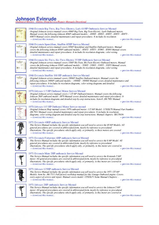 picture_Motoren Evinrude Manuals
