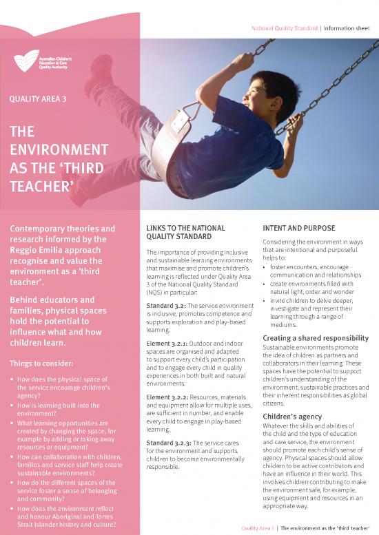 picture1_Learning Environment Pdf 156612 | Qa3 Theenvironmentasthethirdteacher