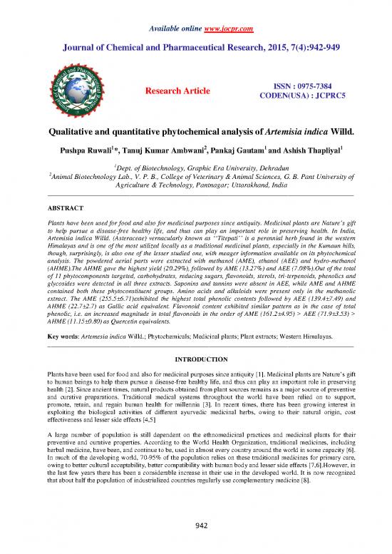 picture1_Agriculture Thesis Pdf 155812 | Qualitative And Quantitative Phytochemical Analysis Of Artemisia Indica Willd
