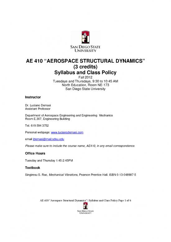picture Structural Dynamics Pdf 158346 | Syllabus Ae410 2012
