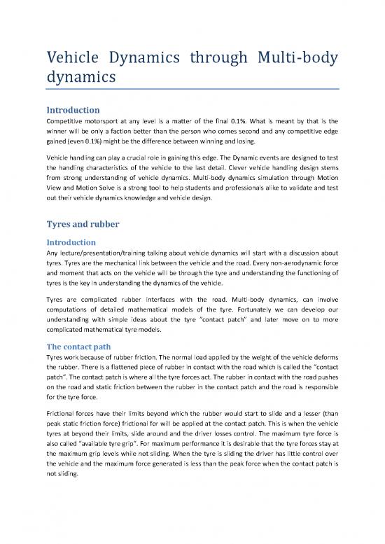 picture Dynamics Pdf 157893 | Vehicle Dynamics Half Car Models