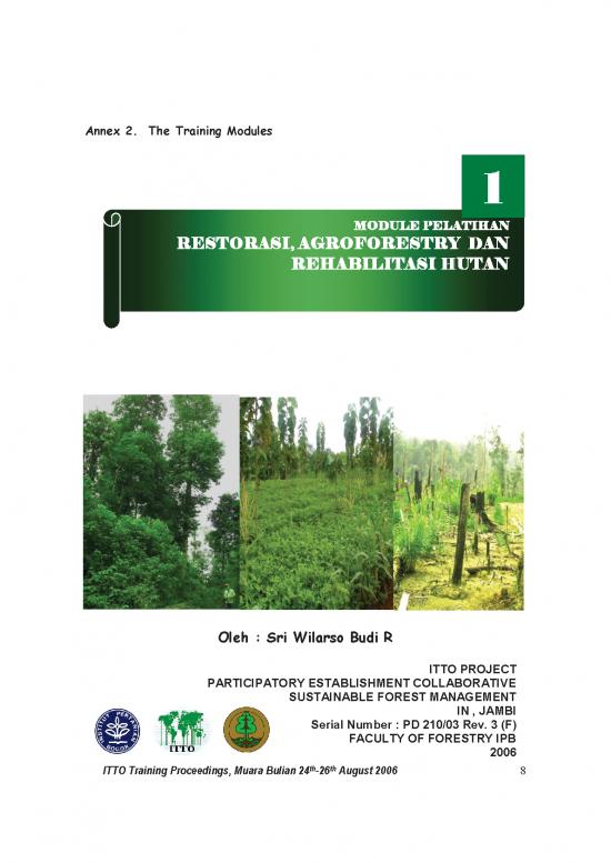 picture1_Forest Pdf 159127 | 1 Module Pelatihan Restorasi, Agroforestry Dan Rehabilitasi Hutan
