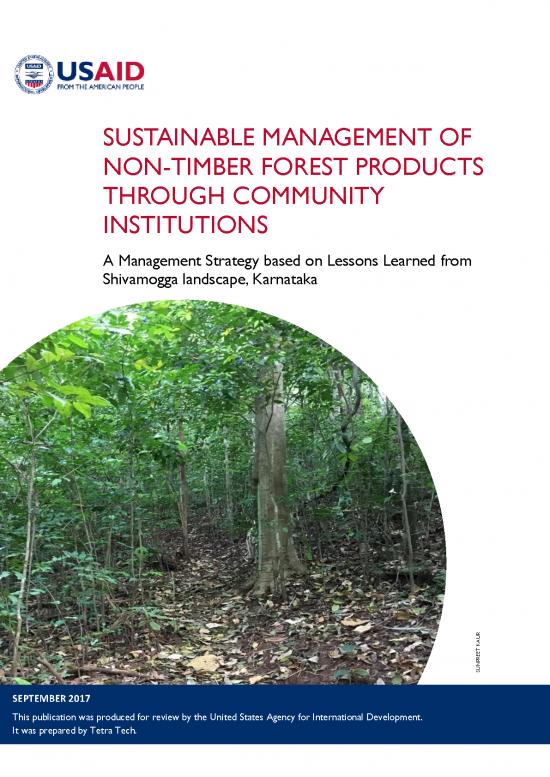 picture1_Forest Pdf 159245 | 2017 Usaid India Forest Plus Sustainable Management Non Timber Forest Products Thru Community Institutions Management Strategy Shivamogga Final