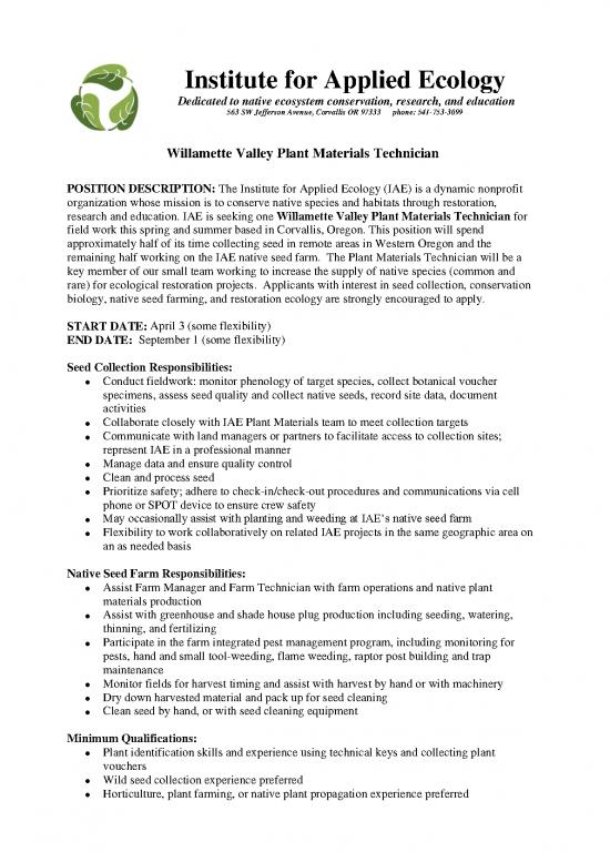 picture Ecology Pdf 159538 | 2023 Wv Plant Materials Technician