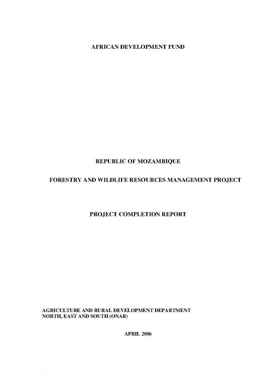 picture1_Matrix Pdf 159211 | Adf Bd If 2006 80 En Mozambique Pcr Forestry And Wildlife Resources Management Projecpdf