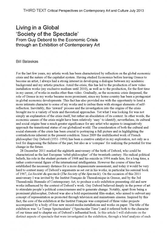 picture Society Pdf 160051 | Bill Balaskas Living In A Global Society Of The Spectacle 1