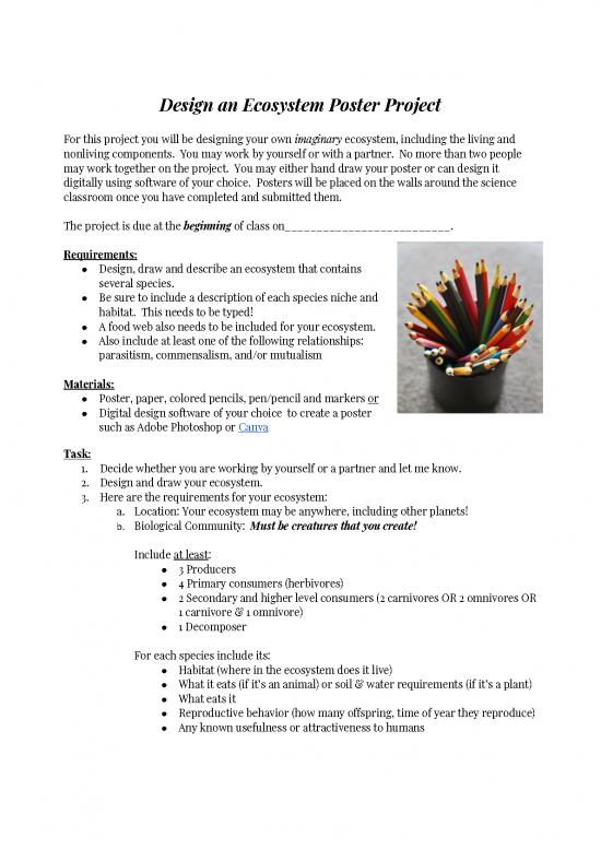 picture Ecosystem Project Pdf 160742 | Design An Ecosystem Project