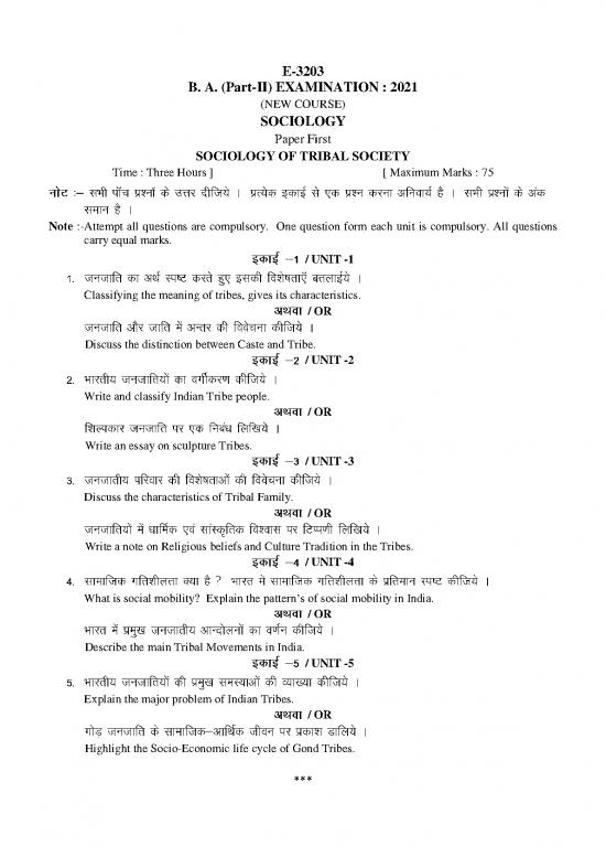 picture_Society Pdf 160303 | E 3203   (part Ii) (new Course) Soc Paper I Sociology Of Tribal Society