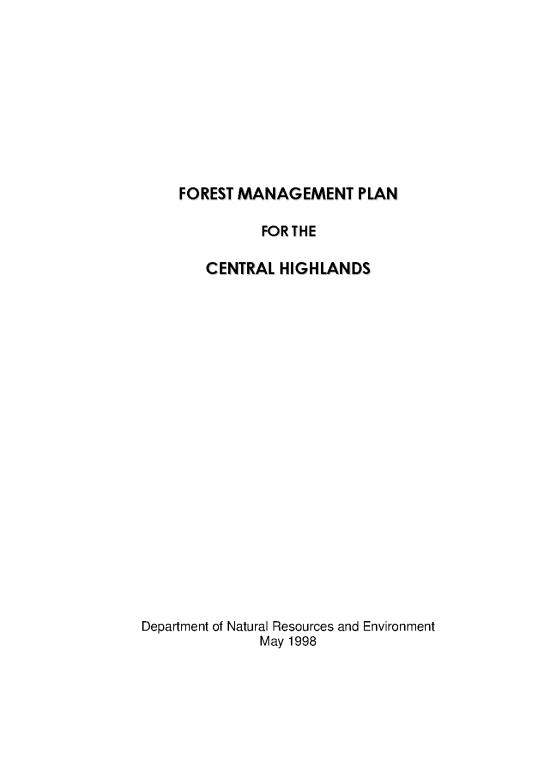 picture1_Forest Management Plan For The Central Highlands 1998