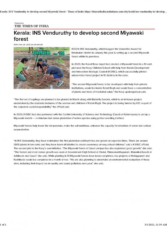picture_Forest Pdf 159250 | Kerala Ins Venduruthy To Develop Second Miyawaki Forest   Times Of India