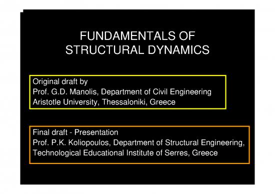 picture Structural Dynamics Pdf 158492 | Manolis Koliopoulos