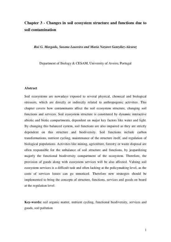 picture Ecosystem Services Pdf 160855 | Morgado Et Al 2018 Changes In Soil Ecosystem Structure And Functions Due To Soil Conta