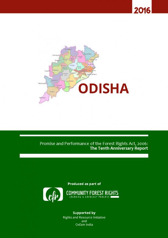 picture_Forest Pdf 159317 | Promise And Proformance Of Fra Odisha Report De16