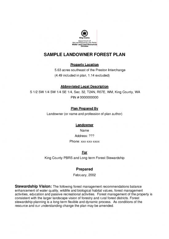 picture Forestry Management Plan Example 159514 | Sampleforestplan