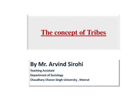 picture1_Leadership Pdf 159627 | Sociology Arvind Sirohi 2305 The Concept Of Tribes