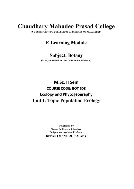 picture_Ecology Pdf 160499 | Unit I Population Ecology
