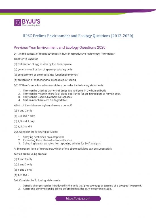 picture Ecology Pdf 160482 | Upsc Prelims Environment And Ecology Questions 2013 2020