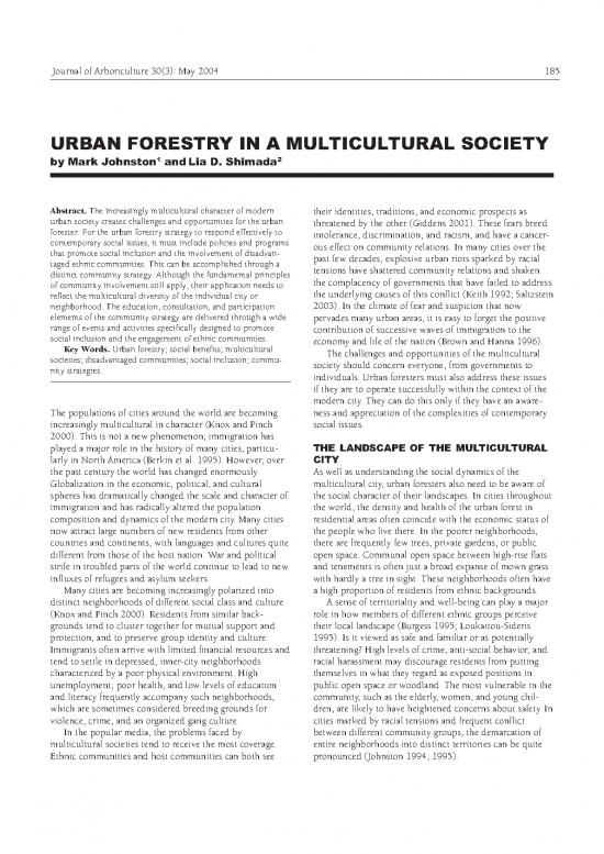 picture Urban Forestry Pdf 159292 | Urban Forestry In A Multicultural Society