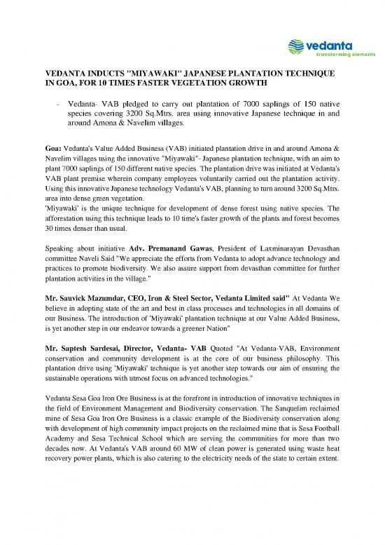 picture_Forest Pdf 159149 | Vedanta Inducts Miyawaki Japanese Plantation Technique In Goa For 10 Times Faster Vegetation Growth