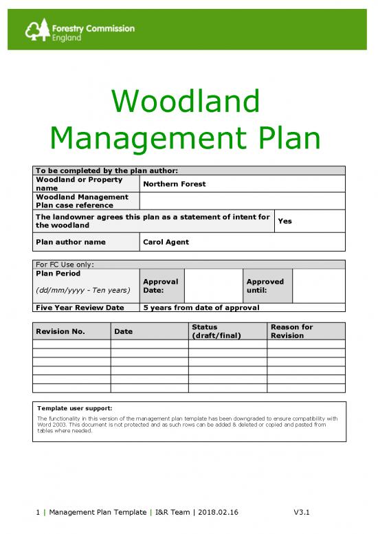 picture Forestry Management Plan Example 158830 | Woodland Management Plan Example 1