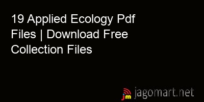 picture 19 Applied Ecology Pdf Files | Download Free Collection Files