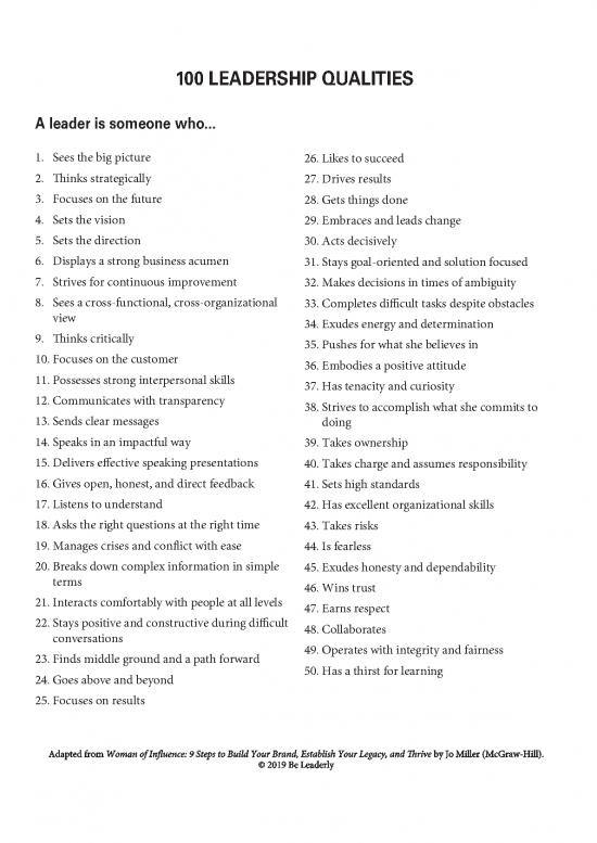 picture Leadership Pdf 162490 | 100 Leadership Qualities