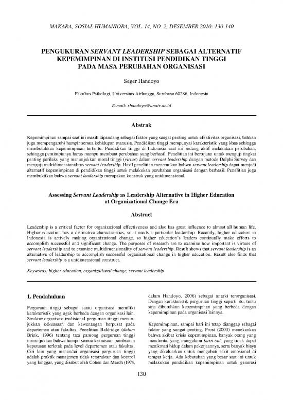 picture Leadership Pdf 162559 | 4289 Id Pengukuran Servant Leadership Sebagai Alternatif Kepemimpinan Di Institusi Pendi